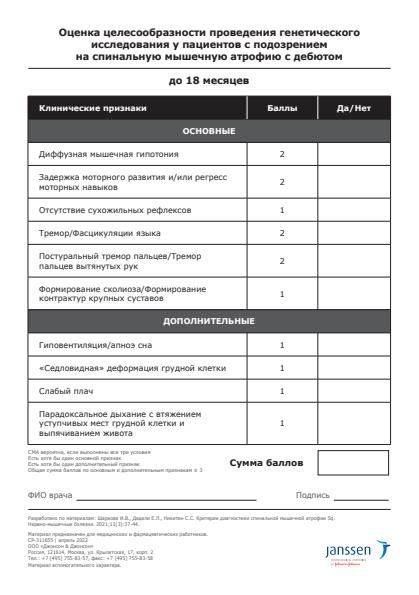 SMA diagnostic algorithm Digital-Print